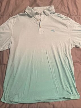 Tommy Bahama Mens Aqua Ombré Performance Polo M Medium